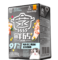比瑞吉蒸鲜砖 全价成年期猫粮 鸡肉虾仁南瓜配方